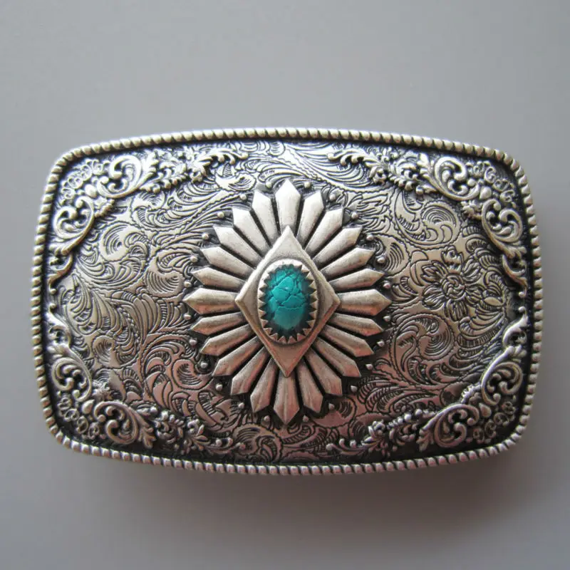 New Vintage Silver Plated Southwest Enamel Totem Rectangle Belt Buckle also Stock in US WT144SL