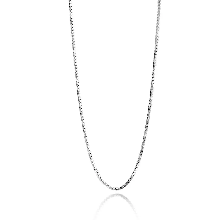 Groothandel 925 Sterling Zilver 1Mm Doos Ketting Vrouwen Meisjes Kinderen 40Cm 60Cm Sieraden Kolye Kraag Collier