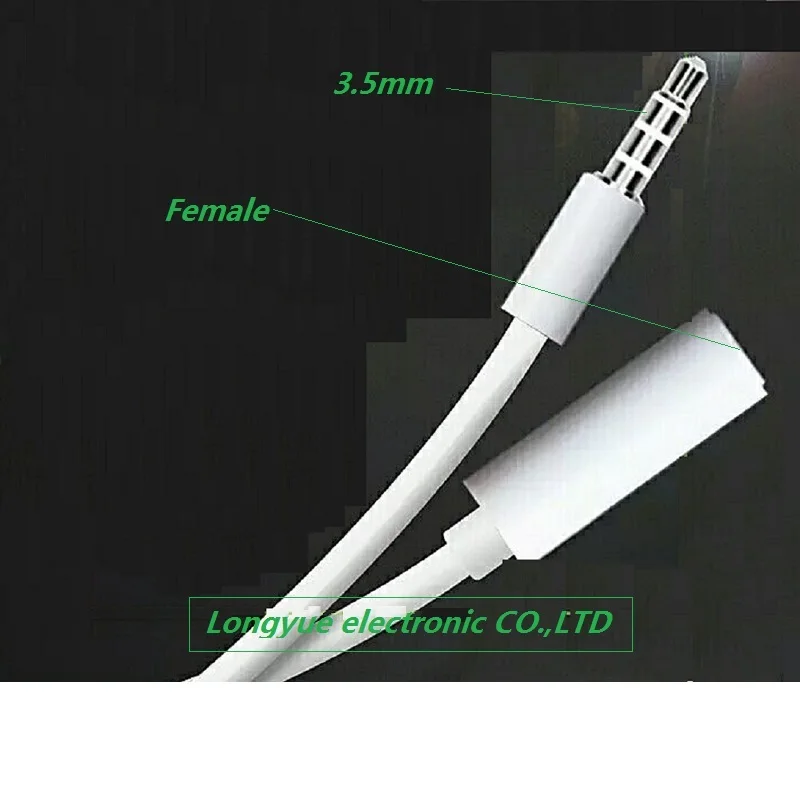 New White color 3.5 mm 4-pole Audio Stereo Headphone Male to Female Extension Cable 100cm Gold Connector