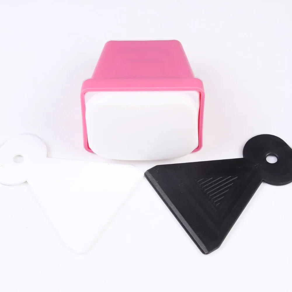 Kit de tampons pour ongles, 4x6cm, avec 2 tampons en plastique, impression de vernis, rose, noir, violet