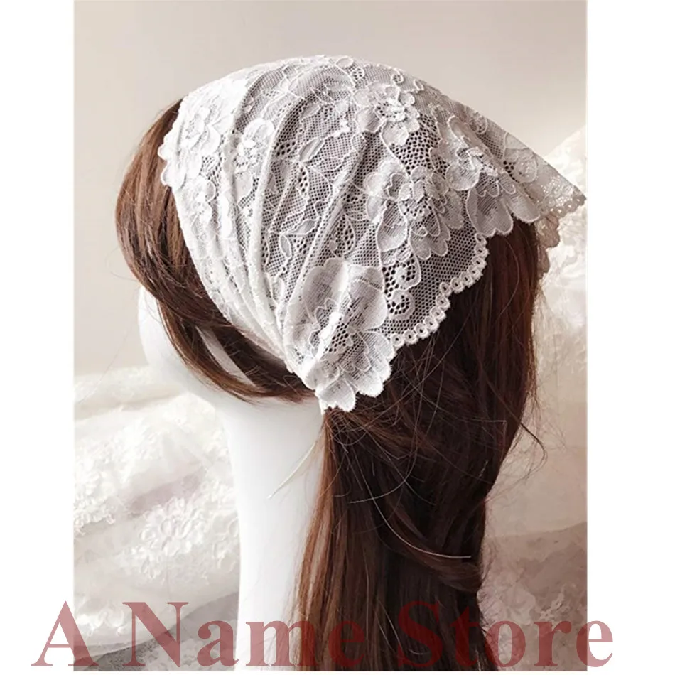 Mantilla Veils Mass Headband, Lenço, Cobertura de Cabeça, Igreja, Capela Católica, Voile Voile, Preto, Marinha, Off, 3pcs