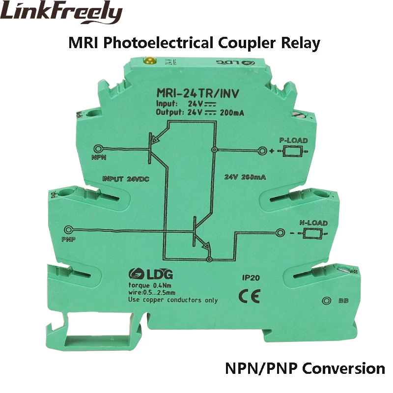 MRI-24TR/INV NPN PNP Signal Inversion Opticalcoupler Interface Relay Module LED Indicator PLC Optocoupler Isolation Relay