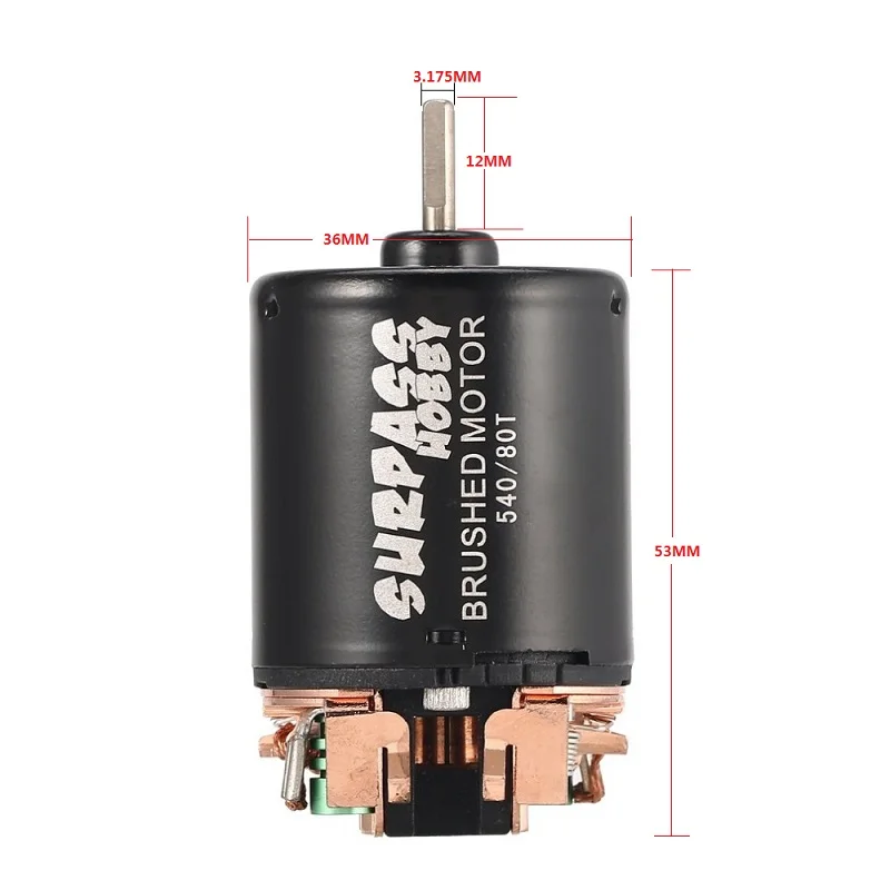 Surpass 540 13T 17T 21T 23T 27T 35T 45T 55T 80T Brushed Motor for RC Car 1/10 Rock Crawler 4WD Vehicle RC Car Parts RC Motor