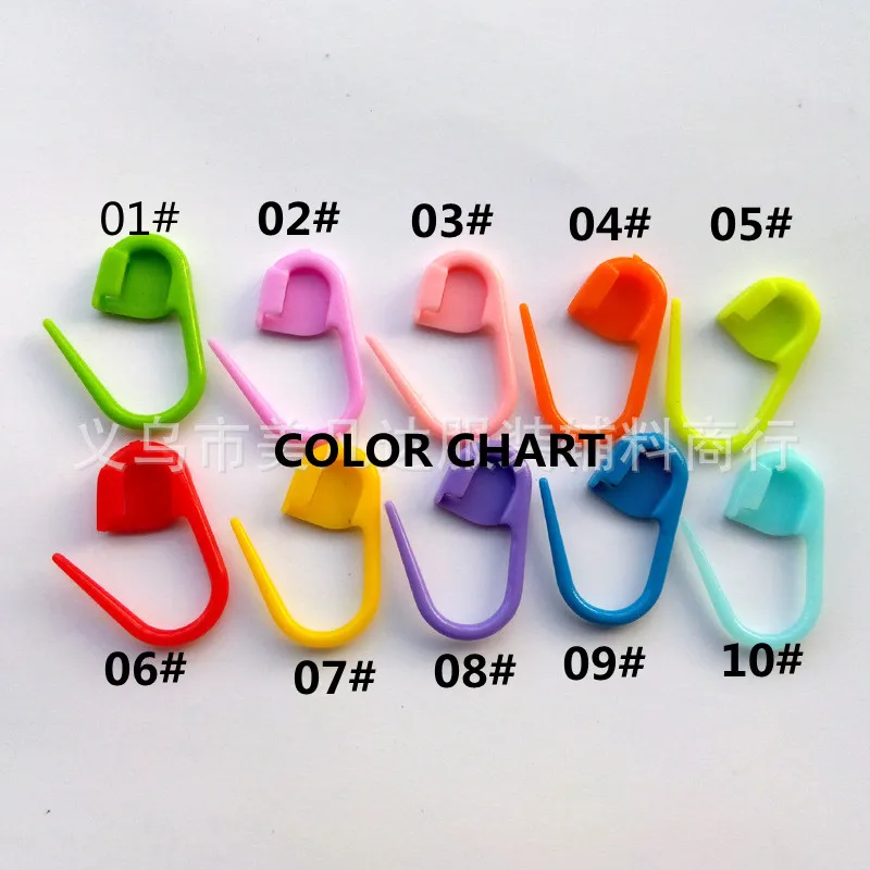 500PCS 11 COLORS  Quality Stitch markers holders plastic locking crochet knitting Size 22mm FREE POSTAGE