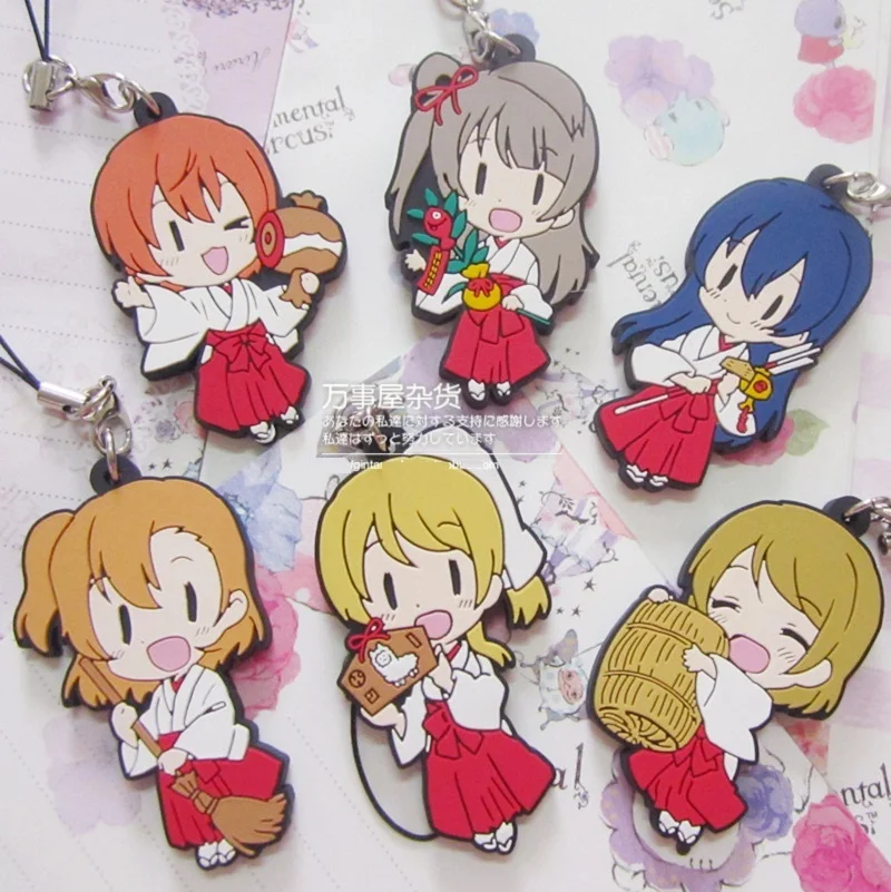 Kotori Nico Eli Rin Umi Maki Anime Love Live! Lovelive! Miko Version Rubber Keychain