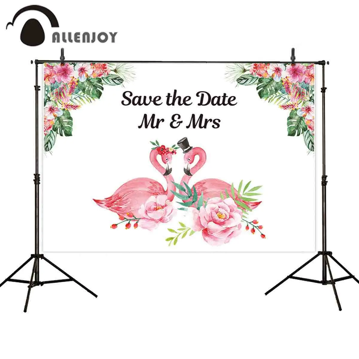 Allenjoy-fondo fotográfico personalizado para estudio fotográfico, telón de fotografía de flamenco, flor tropical, boda