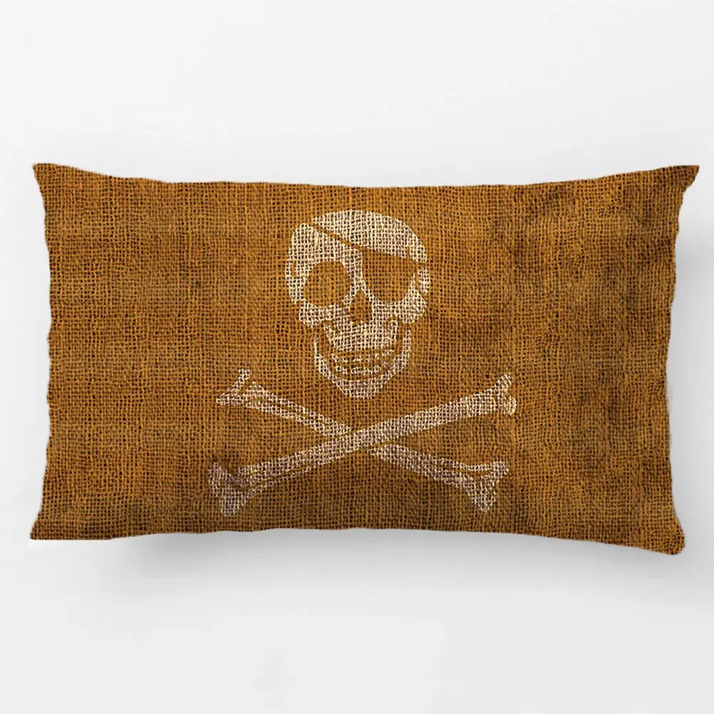 Pirate Skull Rustic Red Throw Pillow Case Decorative Cushion Cover Pillowcase Customize Gift High-Quility By Lvsure For Car Sofa