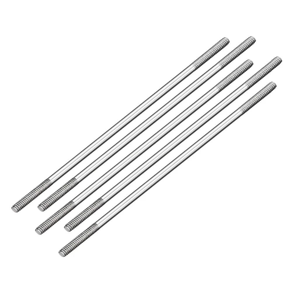 Uxcell 5pcs M2 Pushrod 커넥터 스테인레스 스틸 링키지 RC 보트 자동차 비행기 헬리콥터 L30mm 25mm 35mm 45mm 65mm 75mm