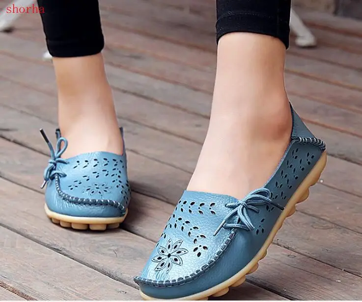 New Women's Casual nurse shoes Flats Shoes Women loafers Ladies Shoes Slip on Flats 6 color Leather sandals footwear