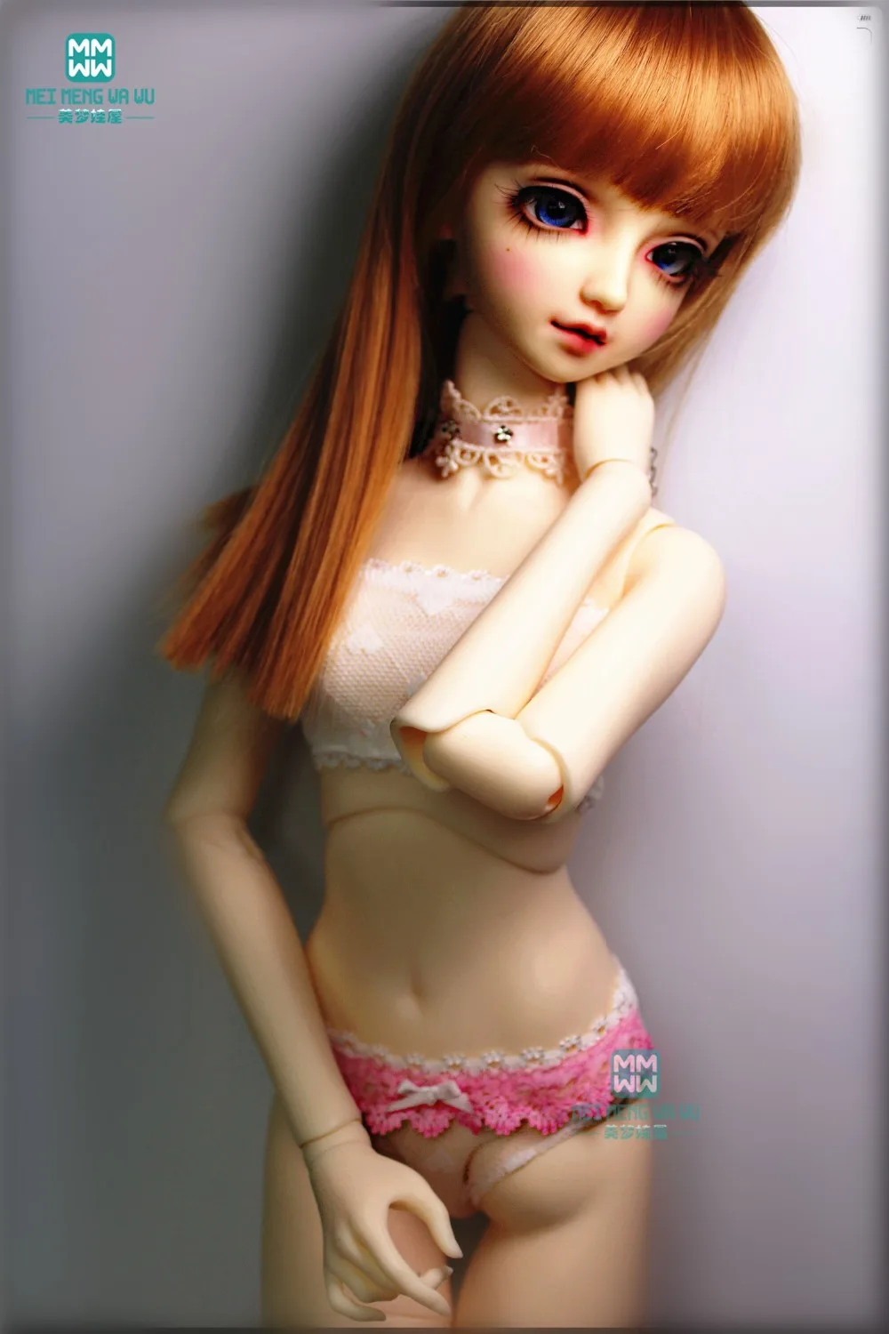 BJD dolls  clothes accessories fits 1/3 1/4 1/6 BJD YOSD DD SD GEM,XAGADOLL Doll fashion pink Tube top panties