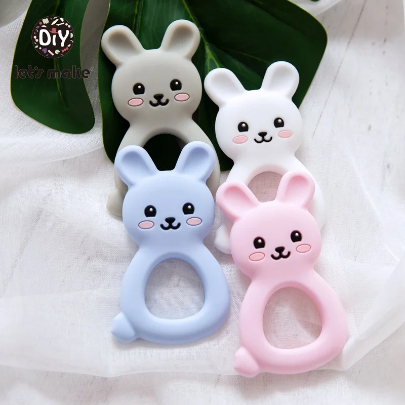 Let's make Silicone Teethers 4-6 Months Food Grade 10pcs BPA Free DIY Cartoon Rabbit Newborn Teether For Teeth Toy Baby Product