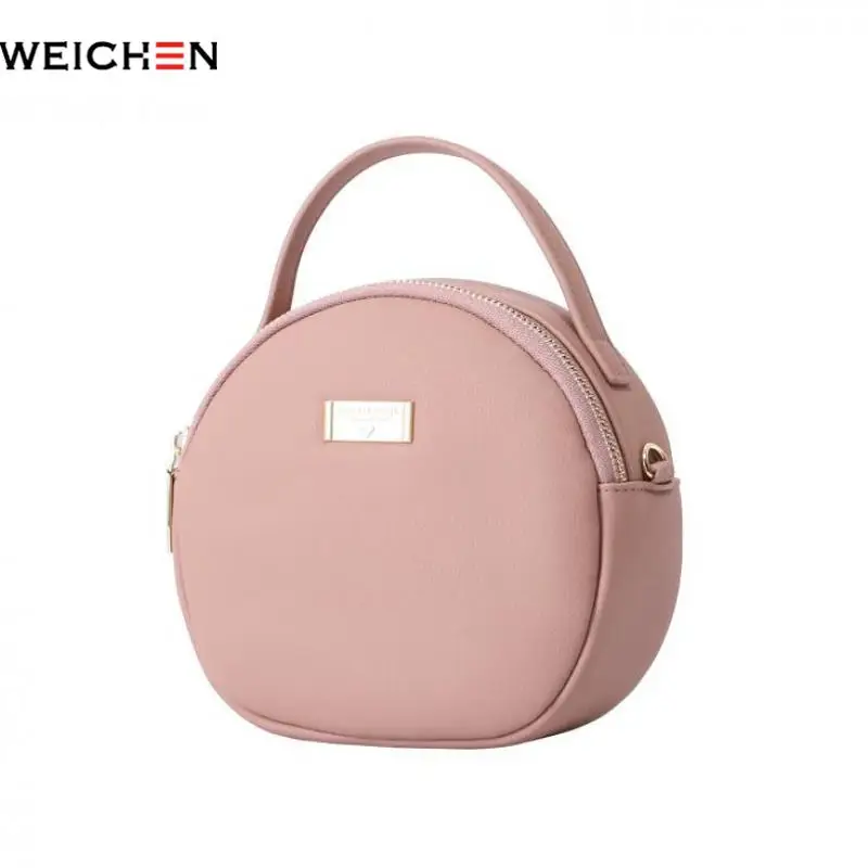 Small women round bag Simple Casual crossbody bag for women pu leather shoulder bag brand lady tote bag purse