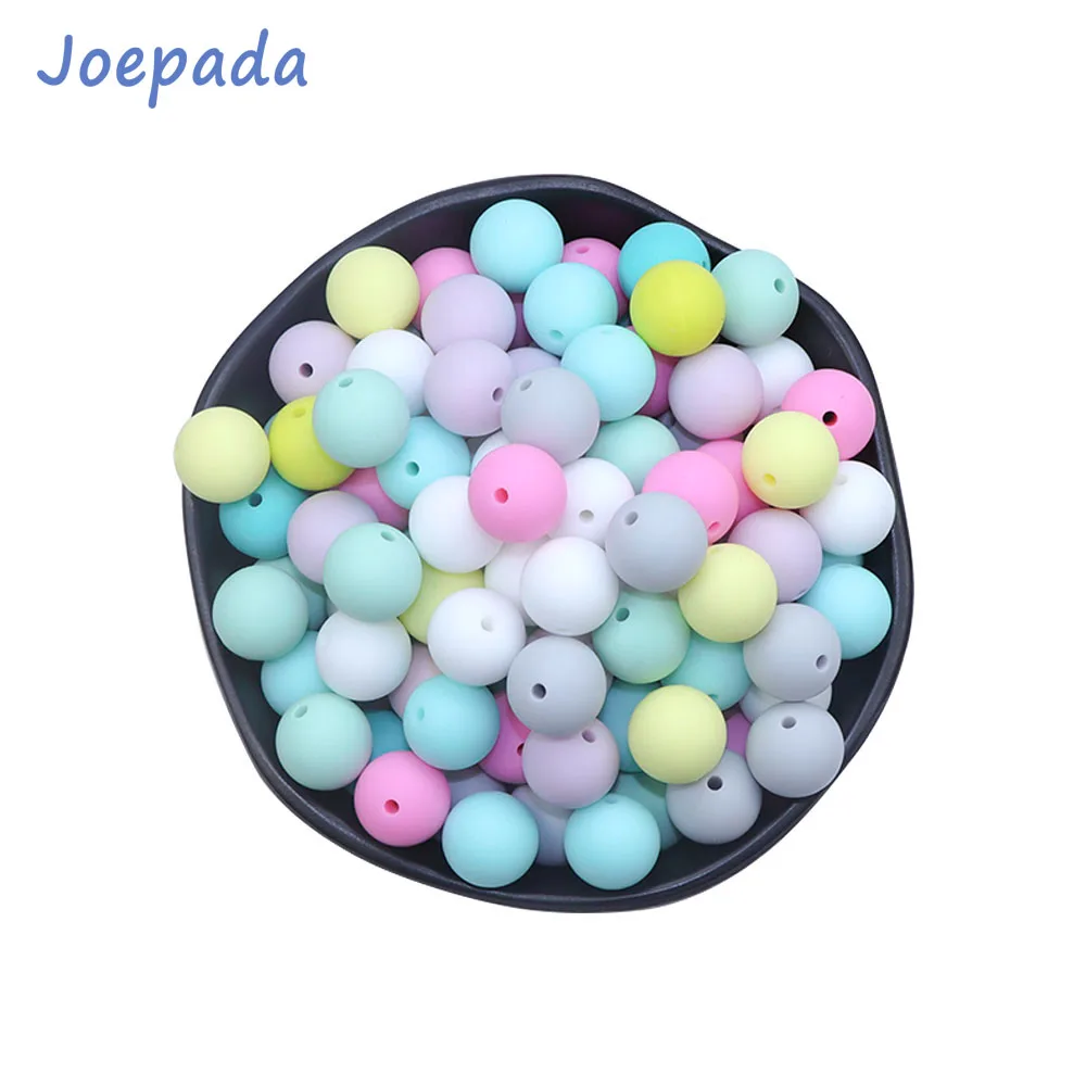 Joepada 10pcs 12mm Silicone Teething Beads Baby Teething Toys Chewable Pacifier Clips Beads Food Grade Silicone Beads BPA FREE