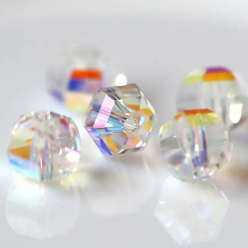 Best quality 8mm fashion octagon shape crystal beads lantern shape glass beads loose Spacer beads for Jewelry making 50pcs/bag