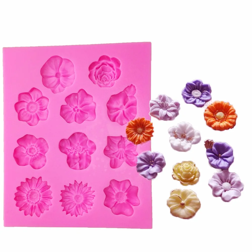 Kitchen Bakeware Rose Flowers Cake Chocolate Mold Silicone Sugar Fondant Baking Daisy chrysanthemum cake Decorating Tools T1095