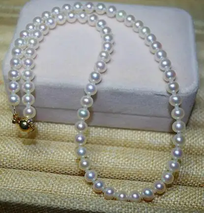 free shipping noble jewelry classic 8.5-9mm Japanese Akoya round white pearl necklace 14k