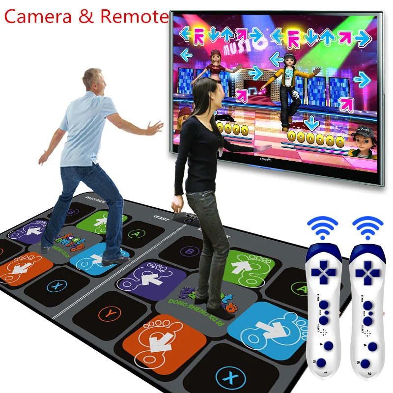 Camera Support Double Dance Mat Pad For Tv Usb Computer Step Game Rug dual User hd 11mm dancing machine yoga mat with two handle