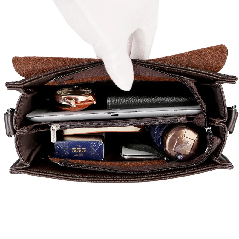 Famous Brand Men\'s Messenger Bag Fashion Crossbody Bags For Male Casual Pu Leather Shoulder Bag Handbags sac épaule