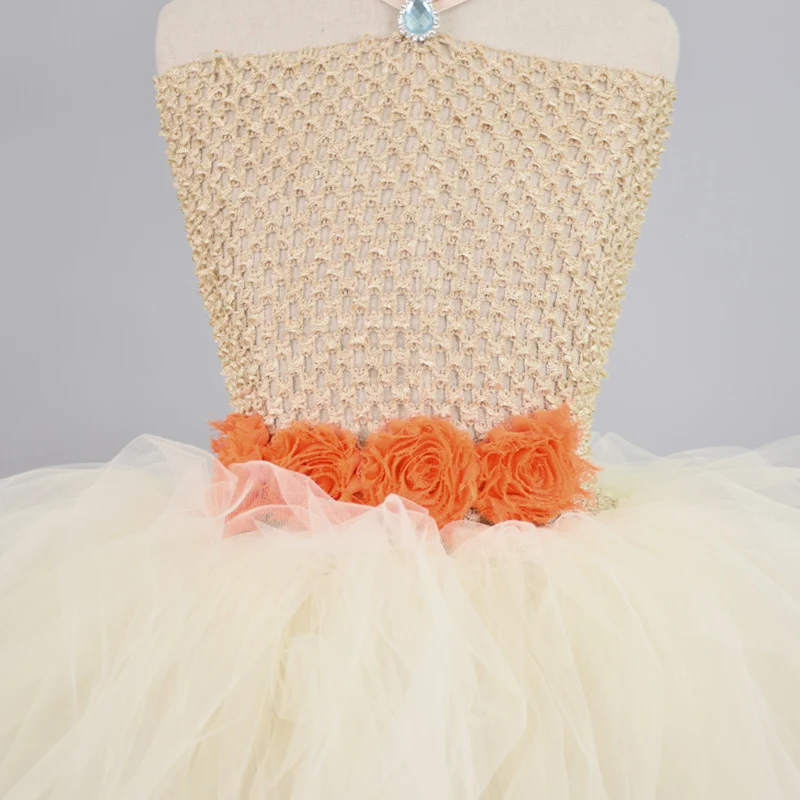 New Moana Tutu Dress For Girls Birthday Party Ivory Tulle Flower Girl Dresses Kids Halloween Cosplay Costume 1-12Y