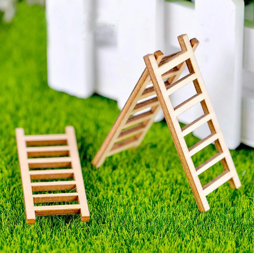 50pcs Wood Wooden Stairs For Garden Moss Terrarium Home Desktop Decor/Crafts/Bonsai/Doll House/Miniatures