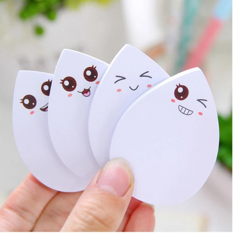 

2Pcs Cute Water Drop Facial Smile Memo Stickers Sticky Stickers Emoticons Labels Stickers School Supplies sticky notes