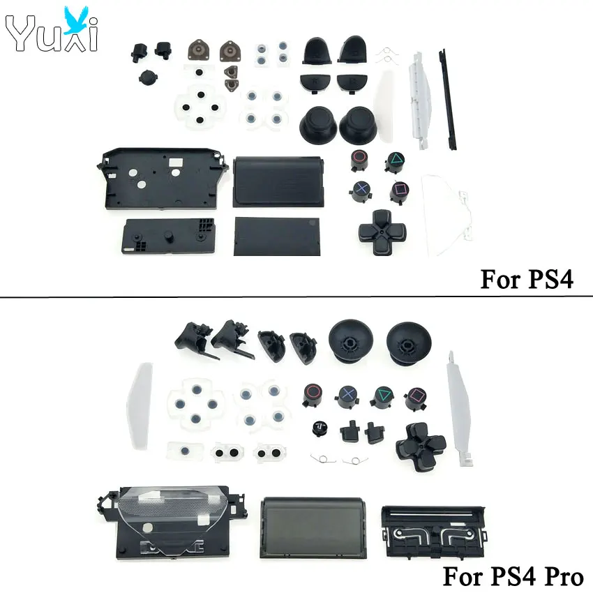 YuXi Conductive Silicone Rubber Pads D-Pad Circle Square Triangle X Button Set Kit For PS4 Pro Slim Controller