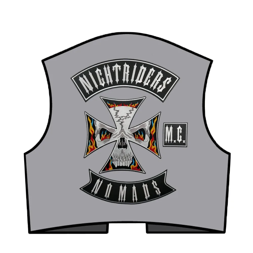 Night Rider Nomads Patch komplet haftów żelazko na podszewce kurtka motocykl niestandardowe DIY