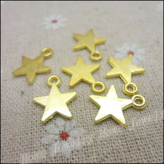 

Wholesale 130PCS Gold-color Five-pointed star Charms Pendant Fit Bracelets Necklace DIY Metal Jewelry Making