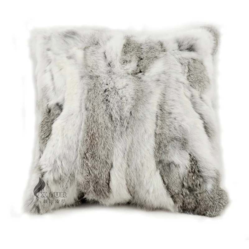 

Free Shipping CX-D-17A 50X50CM Genuine Rabbit Fur Cushion Natural Color ~ DROP SHIPPING