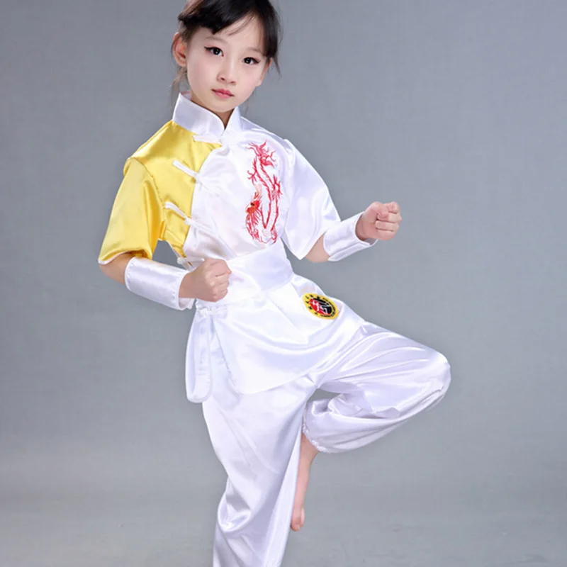 Children Chinese Traditional Wushu Costume Martial Arts Uniform Kung Fu Suit for Kids Boys Girls Stage Performance Clothing Set