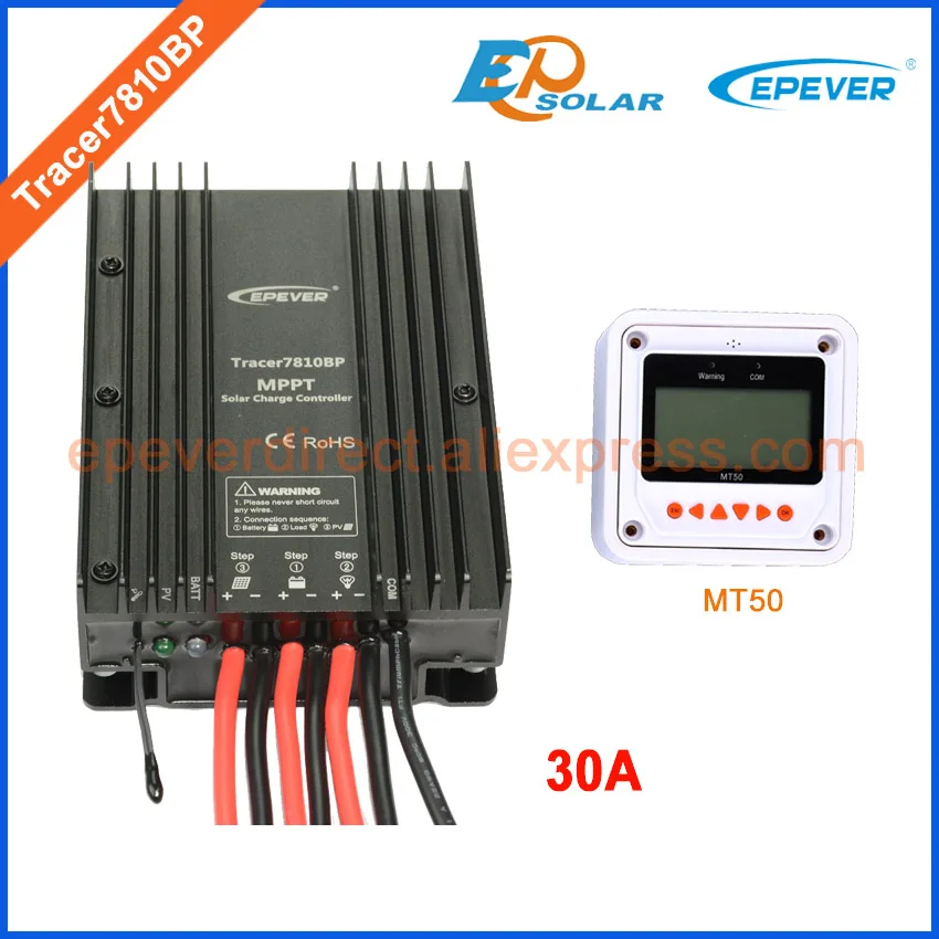 30A mppt Tracer7810BP 12v 24v auto work New product series EPEVER EPsolar 30amp Black MT50 remote meter not for lithium battery