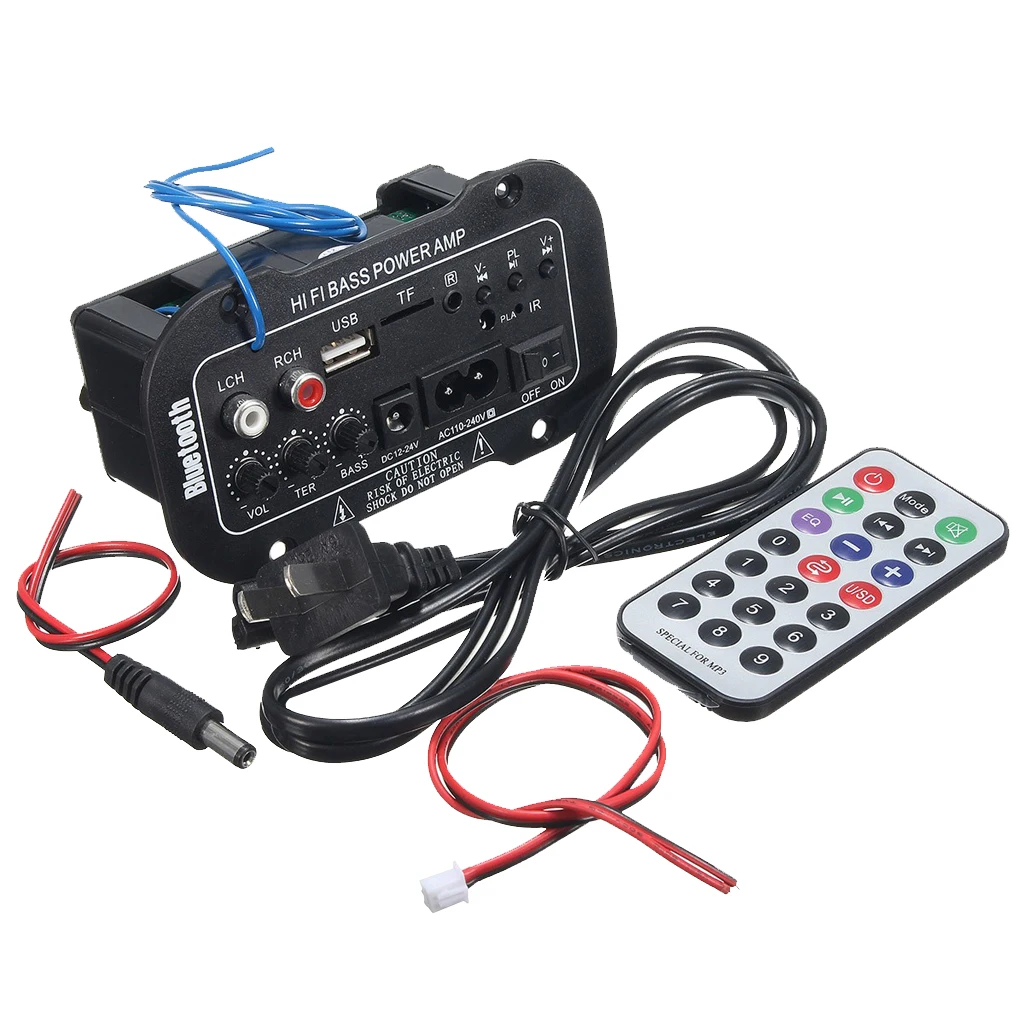 50W Amplifier On Board Audio Bluetooth Amplificador Bass DIY Power Amplifiers Module AUX TF Card USB For Car Truck RV Camper