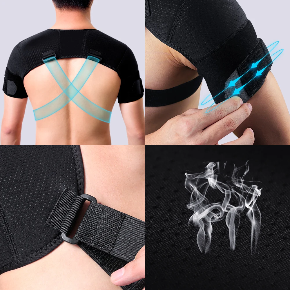 Kuangmi Removable Shoulder Support Belt Flexible Back Belt Correct Rectify Posture Adjustable Wrap Bnadage Sports Shoulder Brace