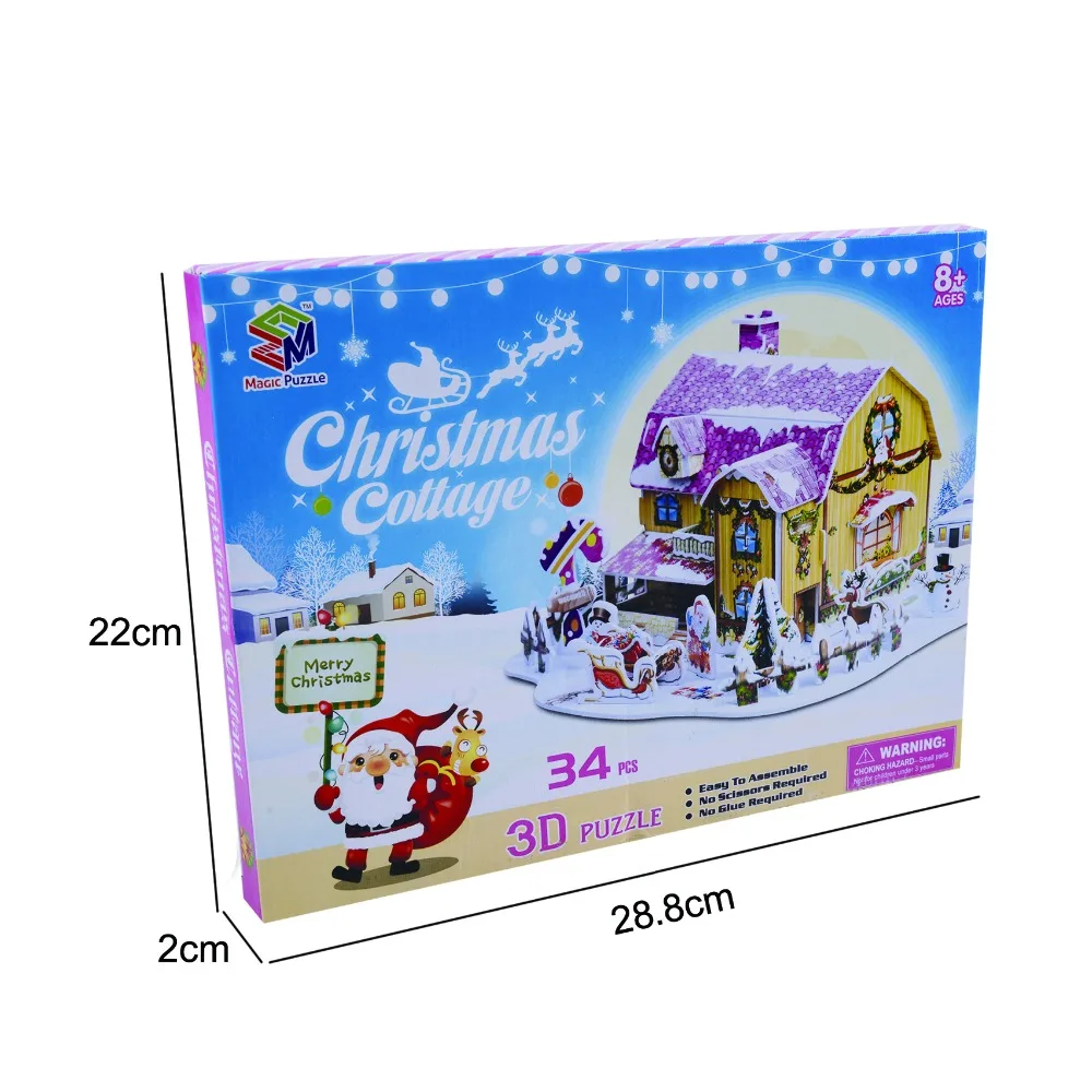 Christmas gift Educational toys for children Christmas Cottage 3D Puzzle DIY 3D three-dimensional puzzles jigsaw puzzles