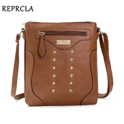 REPRCLA New Double Layer Shoulder Bag High Quality PU Leather Women Messenger Bags Designer Handbags Crossbody Bags for Women