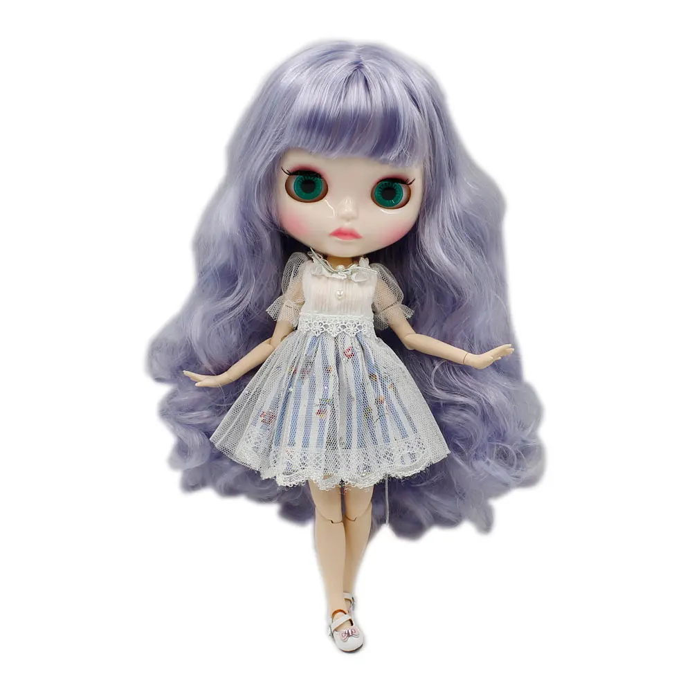 

ICY DBS Blyth doll Purple hair joint body White skin carves lips face 1/6 BJD BL6005/1049