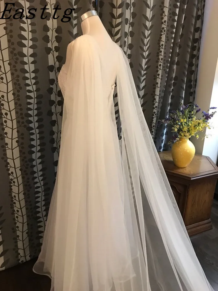 Nuovo arrivo bianco/avorio mantello da sposa velo mantello da sposa scialle di pizzo 108 "W x 120" (3 metri) cattedrale accessori da sposa lunghi