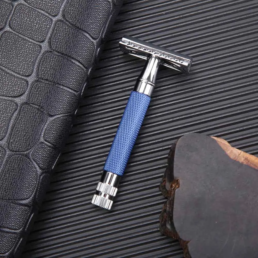 Yaqi Blue Color Brass Heavy Handle Wet Safety Razor for Mens