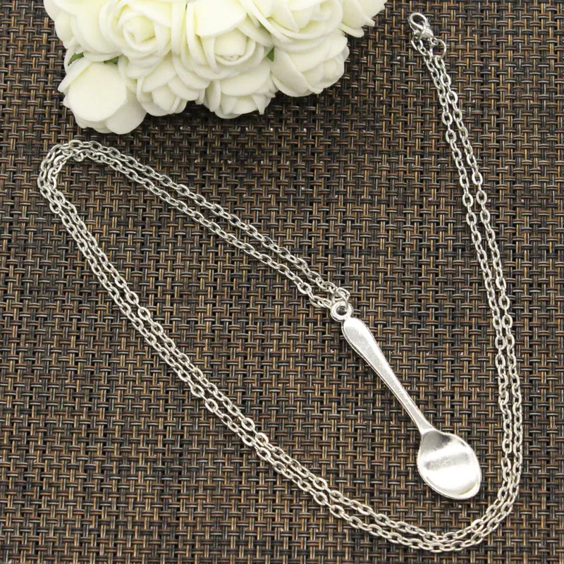 New Fashion Tibetan Silver Color Pendant Spoon Choker Charm Short Long DIY Necklace Factory Price Handmade Jewelry