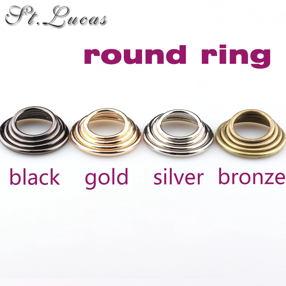 60pcs/lot wholesale 20mm/25mm/30mm/35mm black bronze gold silver circle ring Connection alloy metal shoes bags Belt Buckles DIY