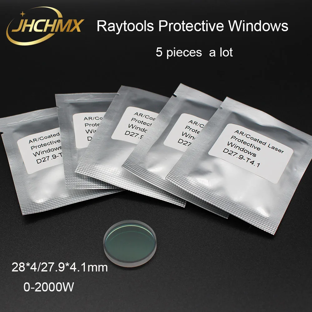 

JHCHMX Raytools Fiber Laser Protective Lens/Glass 1064nm 28*4/27.9*4.1mm For 0-2000W Raytools Bodor Fiber Laser Cutting Machine