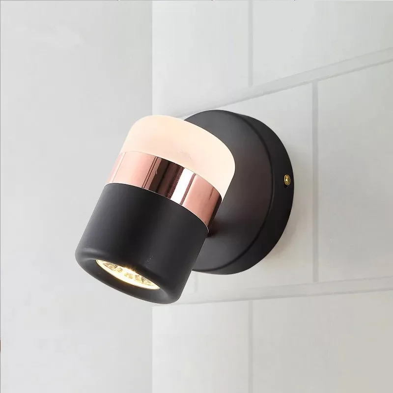 Modern Bedside Led Wall Lights White/Black 320 Degrees Rotate Bedroom Parlor Wall Lamp Sconce Surface Mount Nordic Reading L