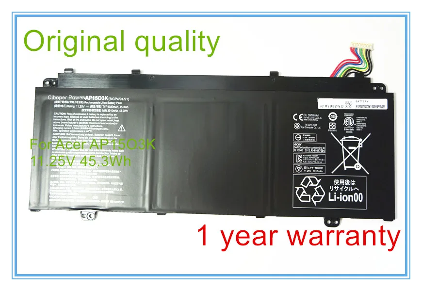 

Original quality for S5-371 Battery AP1503K AP15O3K 11.25V 45.3Wh