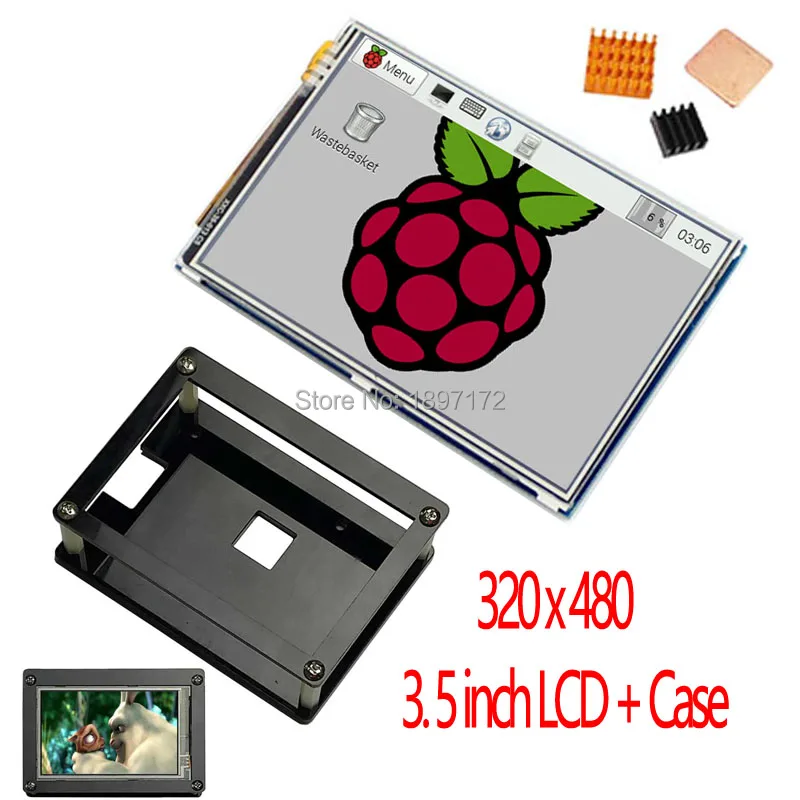 

Raspberry Pi 3 module B/4B 3.5 inch lcd tft raspberry pi LCD raspberry pi 3.5inch LCD display with case touch screen