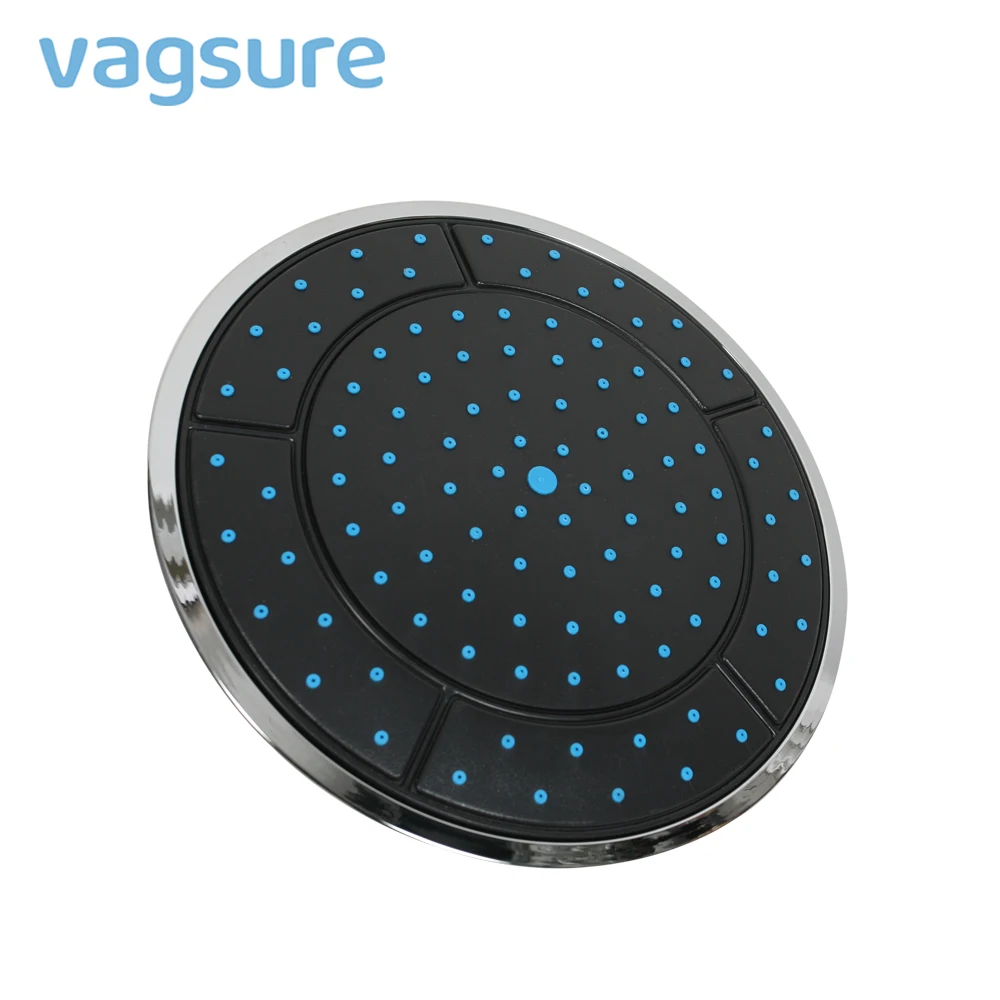 Vagsure 1Pcs 25cm Plastic Round Shape Soft Silicon Rainfall Powered Shower Room Top Shower Roof Head Nozzle Cabin Accessories