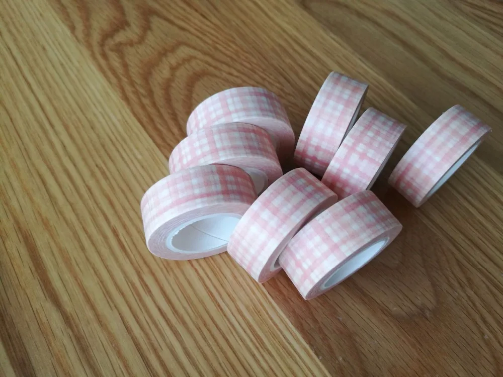 2pcs/lot Lovely pink Checked cloth  Washi Tape DIY decoration Scrapbooking Sticker Label Masking Tape School Office Supply