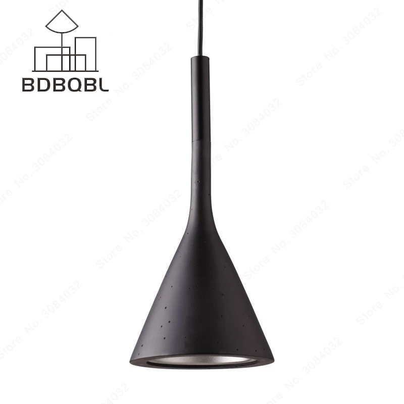 BDBQBL American Industrial Funnel Pendant Lamp Retro Cement Loft Nordic Creative Pendant Light Restaurant Bed Room Hanglamp