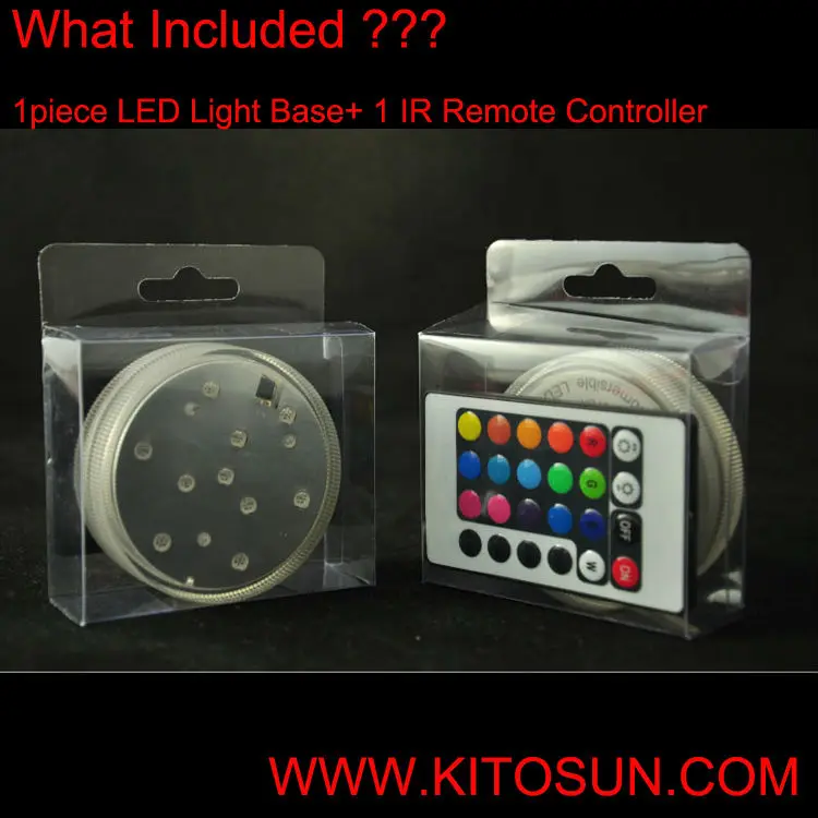 2pcs/Lot Party Event Decoration Waterproof Vase Base Light For Centerpiece Remote LED Battery Light