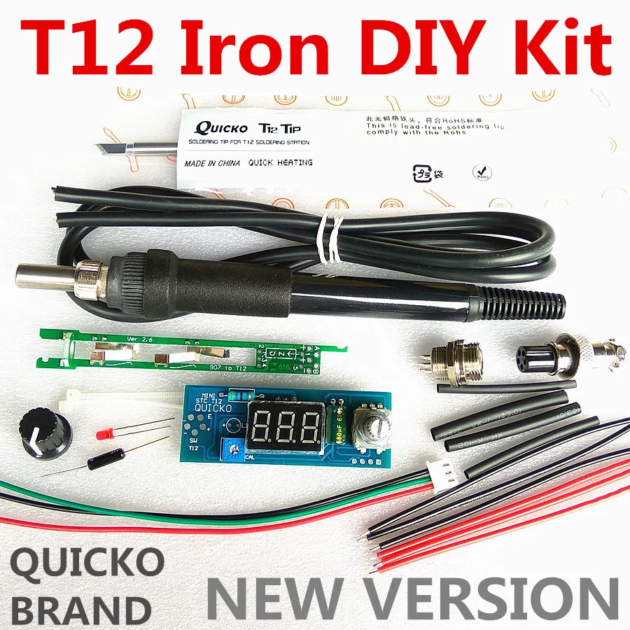 STC-T12 solder iron DIY kits/Unit Digital Soldering Iron Station Temperature Controller Kits / QUICKO MINI STC-LED-T12 DIY sets