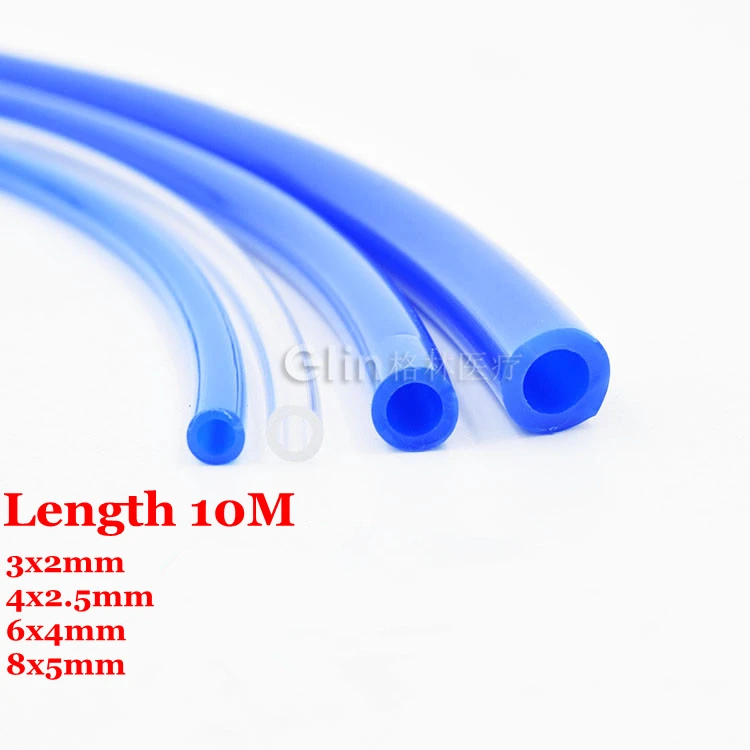 10M Dental Polyurethane PU chair water vapor Air Hose Pipe Tube Blue 3x2,4x2.5,6x4,8x5mm